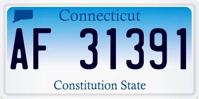 CT license plate AF31391