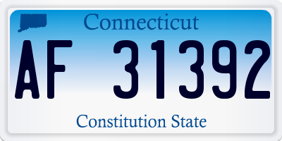 CT license plate AF31392