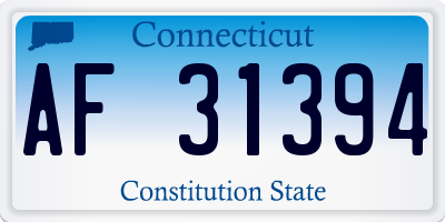 CT license plate AF31394