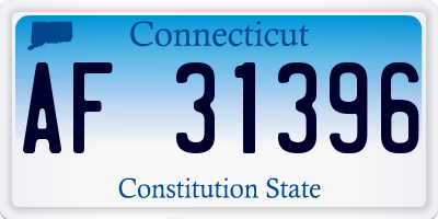 CT license plate AF31396