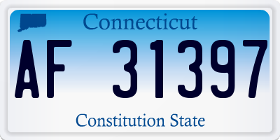 CT license plate AF31397
