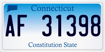CT license plate AF31398