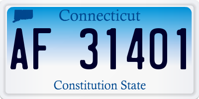 CT license plate AF31401
