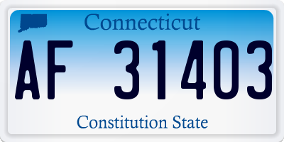 CT license plate AF31403