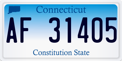CT license plate AF31405