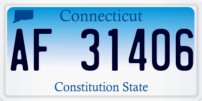 CT license plate AF31406