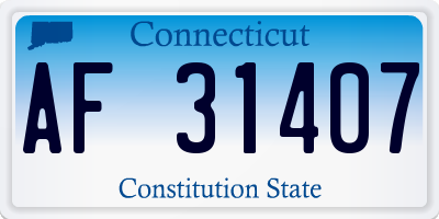 CT license plate AF31407