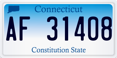 CT license plate AF31408