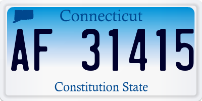 CT license plate AF31415