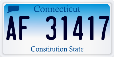 CT license plate AF31417