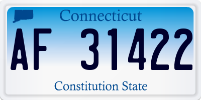 CT license plate AF31422