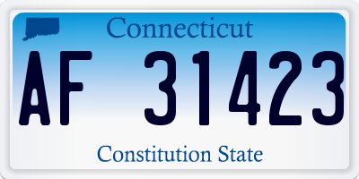 CT license plate AF31423