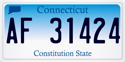CT license plate AF31424