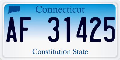 CT license plate AF31425
