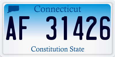 CT license plate AF31426