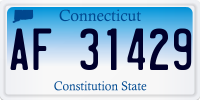 CT license plate AF31429