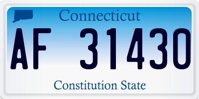 CT license plate AF31430