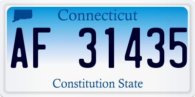 CT license plate AF31435