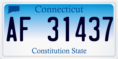 CT license plate AF31437