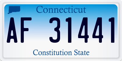 CT license plate AF31441