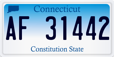 CT license plate AF31442