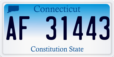 CT license plate AF31443