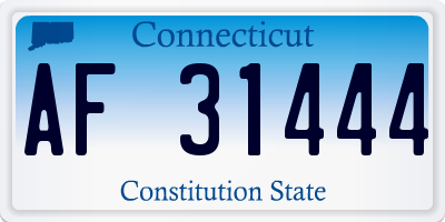 CT license plate AF31444