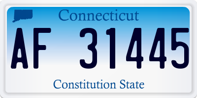 CT license plate AF31445