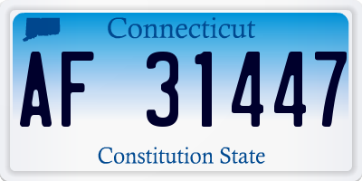 CT license plate AF31447