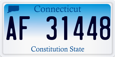 CT license plate AF31448