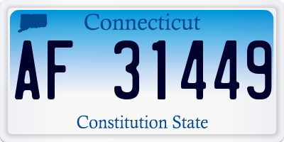CT license plate AF31449