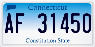 CT license plate AF31450