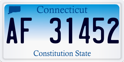 CT license plate AF31452