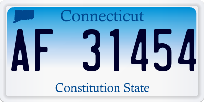 CT license plate AF31454