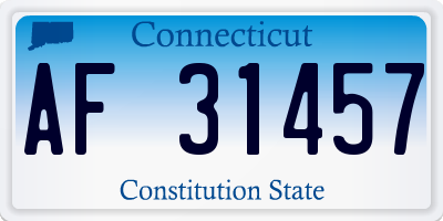 CT license plate AF31457