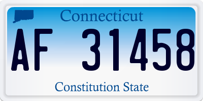 CT license plate AF31458