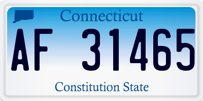 CT license plate AF31465