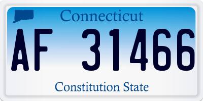 CT license plate AF31466