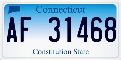 CT license plate AF31468