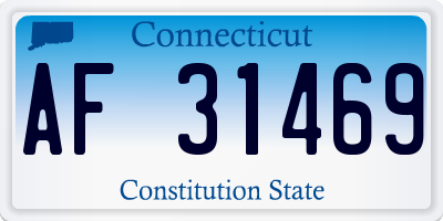 CT license plate AF31469