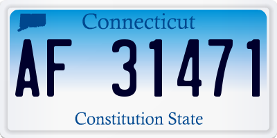 CT license plate AF31471