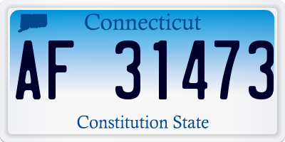 CT license plate AF31473