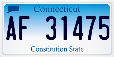 CT license plate AF31475