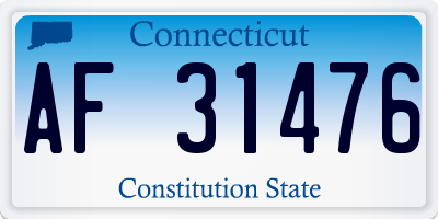 CT license plate AF31476