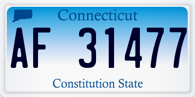 CT license plate AF31477