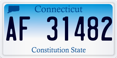 CT license plate AF31482