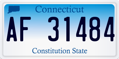 CT license plate AF31484