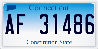 CT license plate AF31486