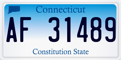 CT license plate AF31489