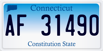 CT license plate AF31490